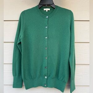 Ann MASHBURN Green Cashmere Women's Cardigan